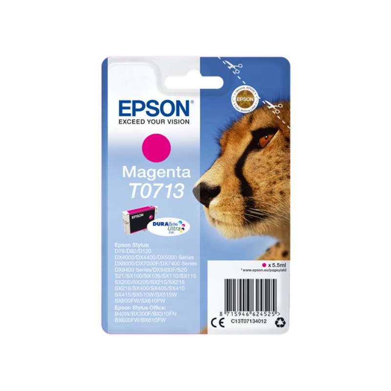 ORIGINAL Epson Cartuccia d'inchiostro magenta C13T07134012 T0713 ~250 Seiten 5,5ml