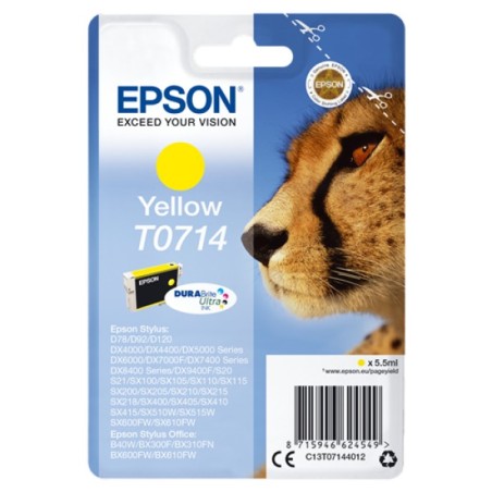 ORIGINAL Epson Cartuccia d'inchiostro giallo C13T07144012 T0714 ~415 Seiten 5,5ml