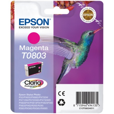 ORIGINAL Epson Cartuccia d'inchiostro magenta C13T08034011 T0803 ~460 Seiten 7,4ml