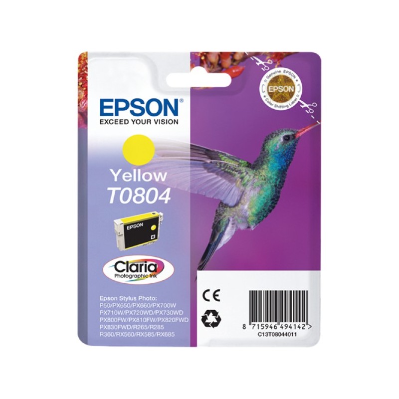 ORIGINAL Epson Cartuccia d'inchiostro giallo C13T08044011 T0804 ~520 Seiten 7,4ml