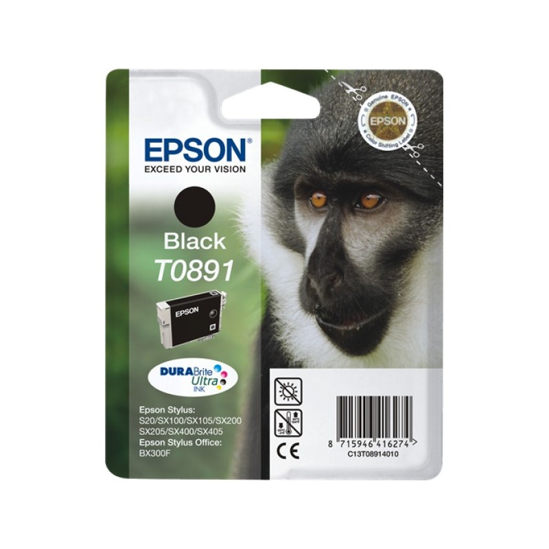 ORIGINAL Epson Cartuccia d'inchiostro nero C13T08914011 T0891 ~170 Seiten 5,8ml
