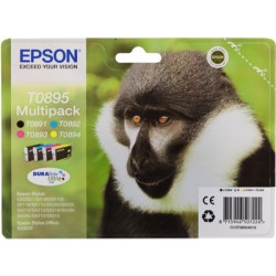ORIGINAL Epson Multipack nero / ciano / magenta / giallo C13T08954010 T0895 4 cartucce: T0891 + T0892 + T0893 + T0894