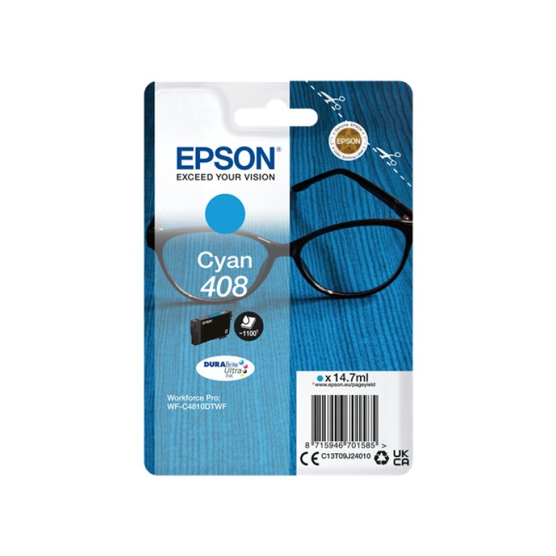 ORIGINAL Epson Cartuccia d'inchiostro ciano C13T09J24010 408 ~1100 Seiten 14,7ml
