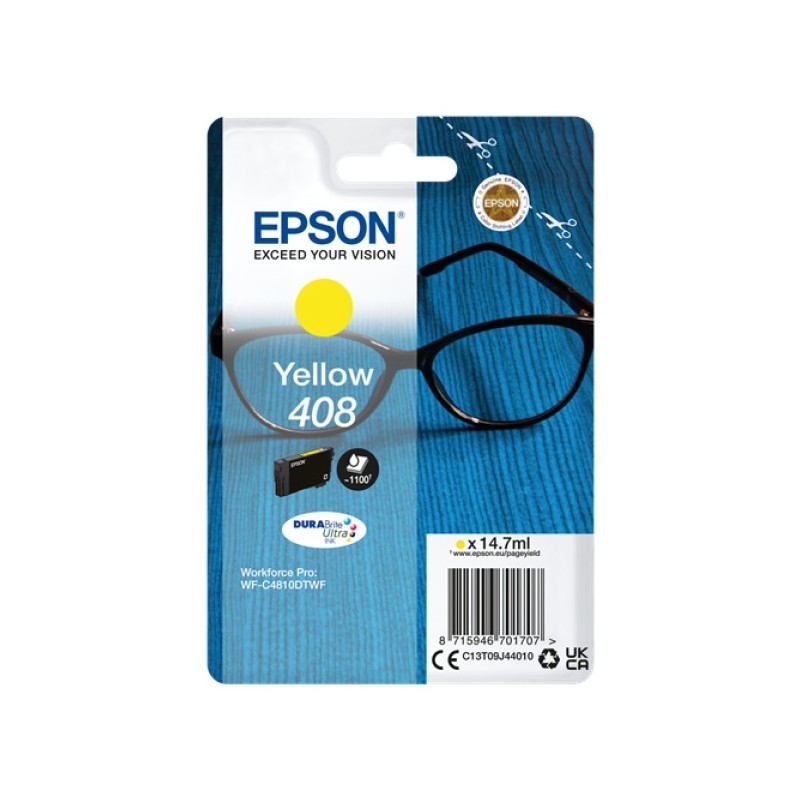 ORIGINAL Epson Cartuccia d'inchiostro giallo C13T09J44010 408 ~1100 Seiten 14,7ml