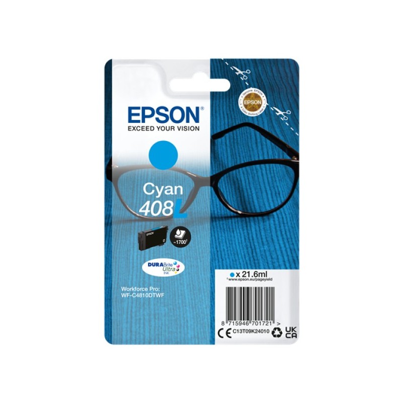 ORIGINAL Epson Cartuccia d'inchiostro ciano C13T09K24010 408L ~1700 Seiten 21,6ml