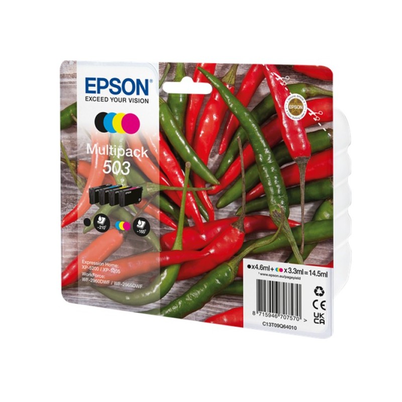 ORIGINAL Epson Multipack nero / ciano / magenta / giallo C13T09Q64010 503 ~705 Seiten 3,3ml