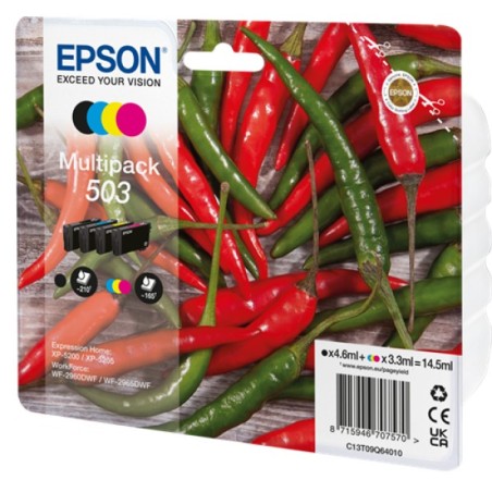ORIGINAL Epson Multipack nero / ciano / magenta / giallo C13T09Q64010 503 ~705 Seiten 3,3ml