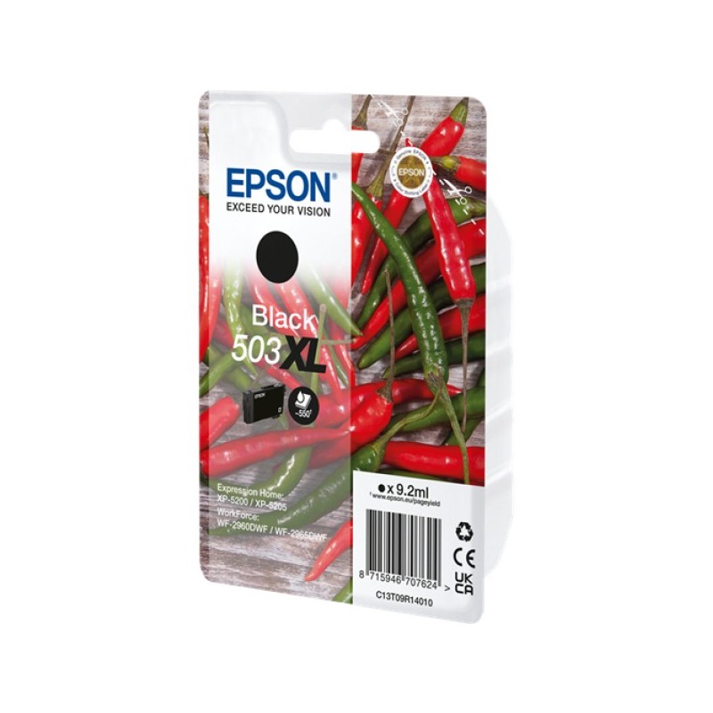 ORIGINAL Epson Cartuccia d'inchiostro nero C13T09R14010 503 XL ~550 Seiten 9,2ml