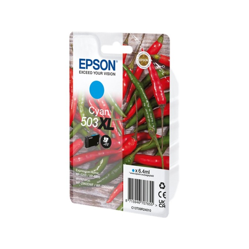 ORIGINAL Epson Cartuccia d'inchiostro ciano C13T09R24010 503 XL ~470 Seiten 6,4ml