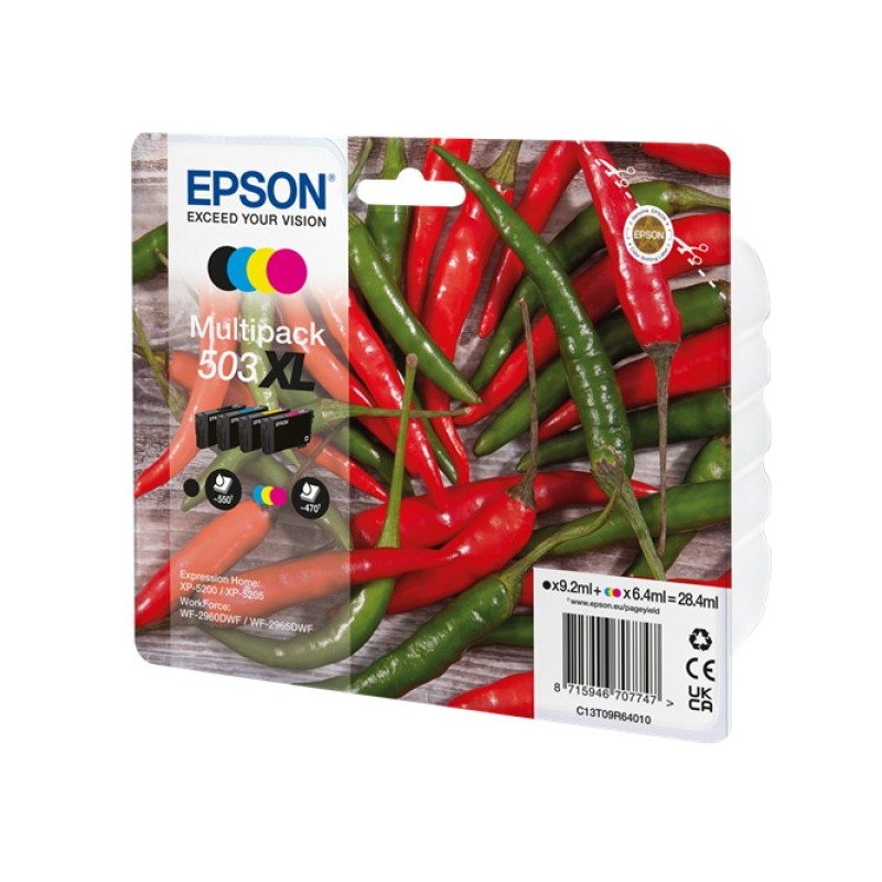 ORIGINAL Epson Multipack nero / ciano / magenta / giallo C13T09R64010 503 XL ~1960 Seiten 6,4ml