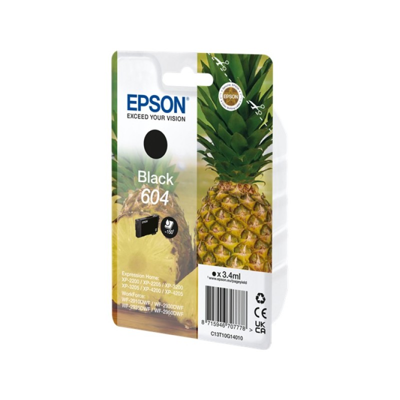 ORIGINAL Epson Cartuccia d'inchiostro nero C13T10G14010 604 ~150 Seiten 3,4ml