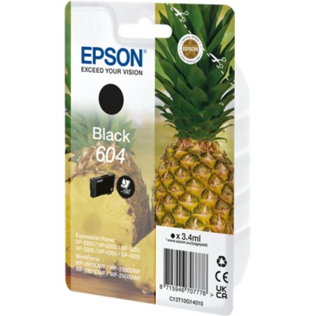 ORIGINAL Epson Cartuccia d'inchiostro nero C13T10G14010 604 ~150 Seiten 3,4ml
