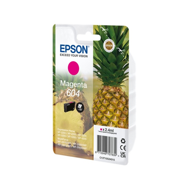 ORIGINAL Epson Cartuccia d'inchiostro magenta C13T10G34010 604 ~130 Seiten 2,4ml