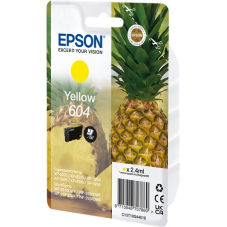 ORIGINAL Epson Cartuccia d'inchiostro giallo C13T10G44010 604 ~130 Seiten 2,4ml