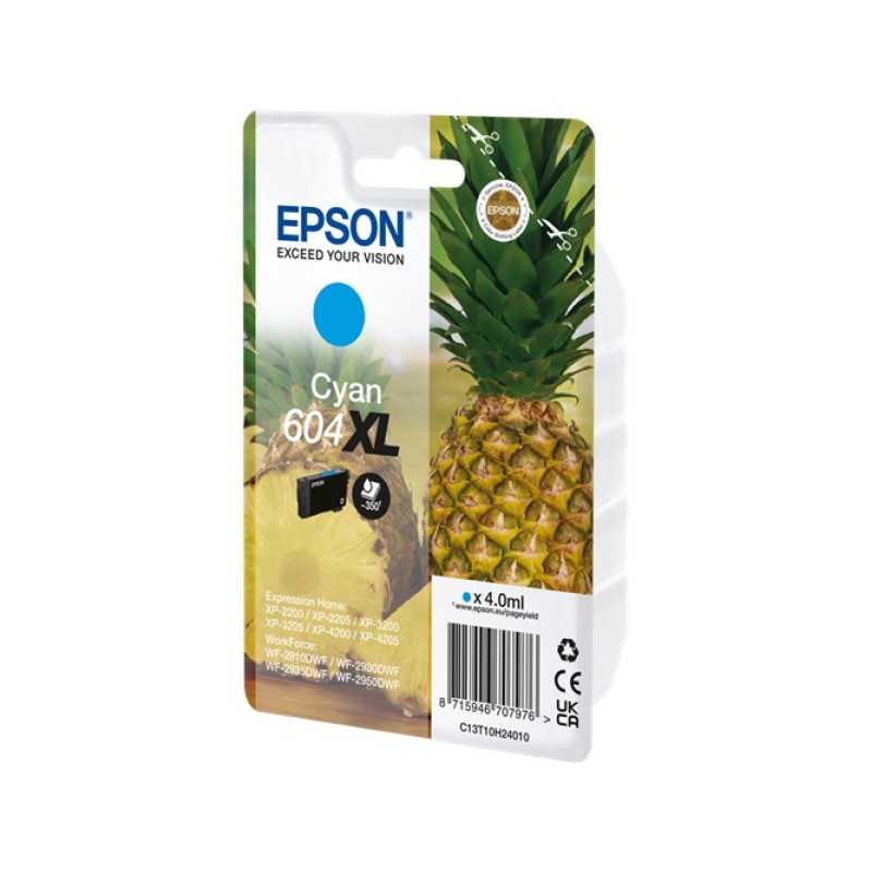 ORIGINAL Epson Cartuccia d'inchiostro ciano C13T10H24010 604 XL ~350 Seiten 4ml