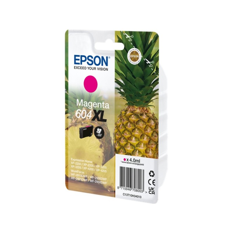 ORIGINAL Epson Cartuccia d'inchiostro magenta C13T10H34010 604 XL ~350 Seiten 4ml