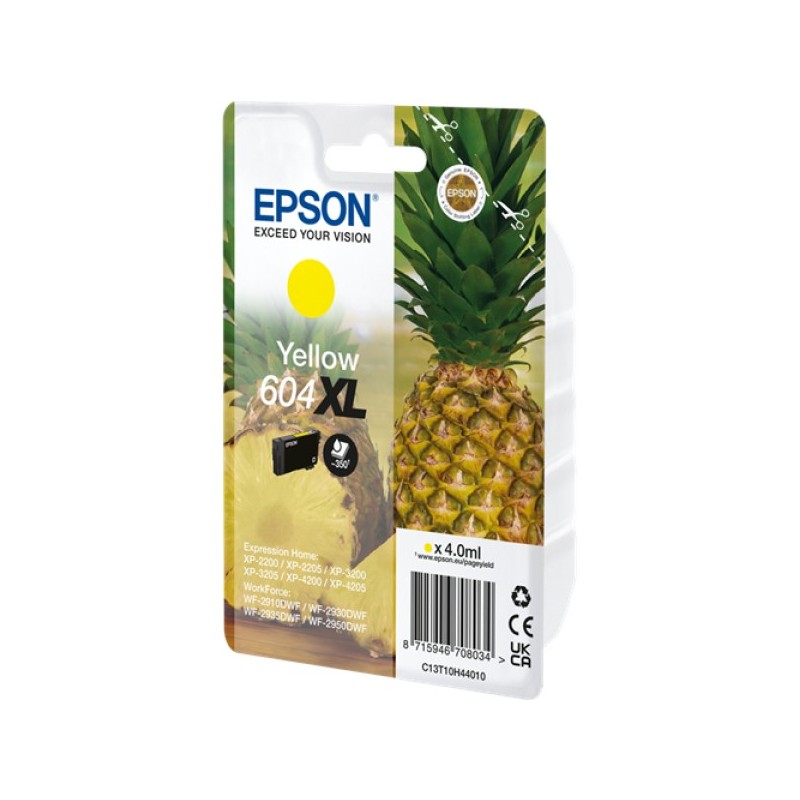 ORIGINAL Epson Cartuccia d'inchiostro giallo C13T10H44010 604 XL ~350 Seiten 4ml