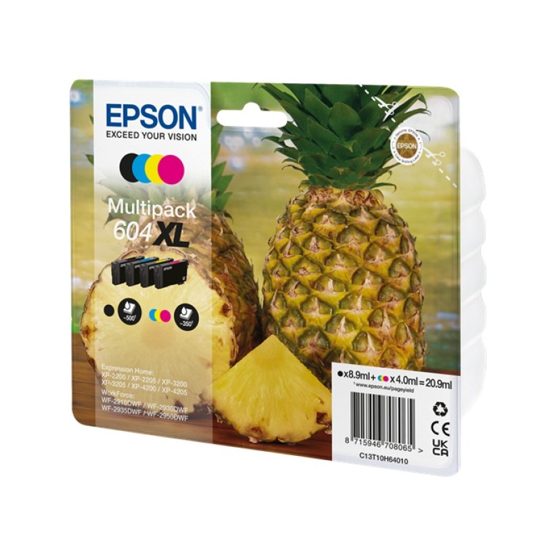 ORIGINAL Epson Multipack nero / ciano / magenta / giallo C13T10H64010 604 XL ~1550 Seiten 4ml