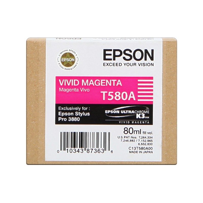 ORIGINAL Epson Cartuccia d'inchiostro magenta C13T580A00 T580A 80ml