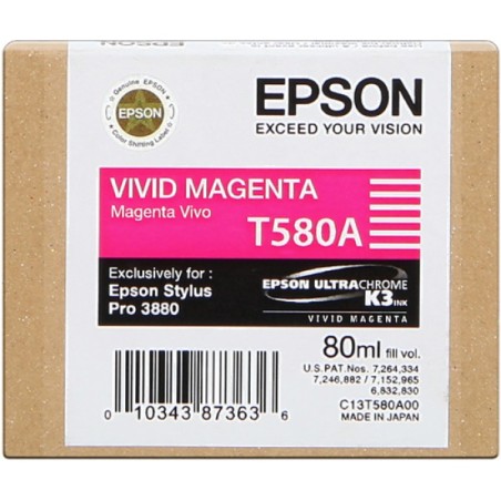 ORIGINAL Epson Cartuccia d'inchiostro magenta C13T580A00 T580A 80ml
