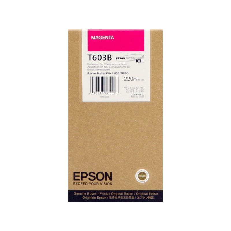 ORIGINAL Epson Cartuccia d'inchiostro magenta C13T603B00 T603B 220ml