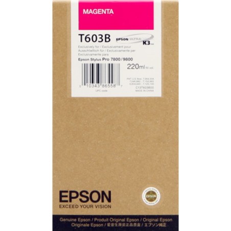 ORIGINAL Epson Cartuccia d'inchiostro magenta C13T603B00 T603B 220ml