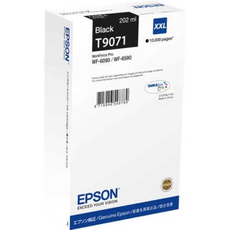 ORIGINAL Epson Cartuccia d'inchiostro nero C13T90714N T9071 XXL ~10000 Seiten 202ml