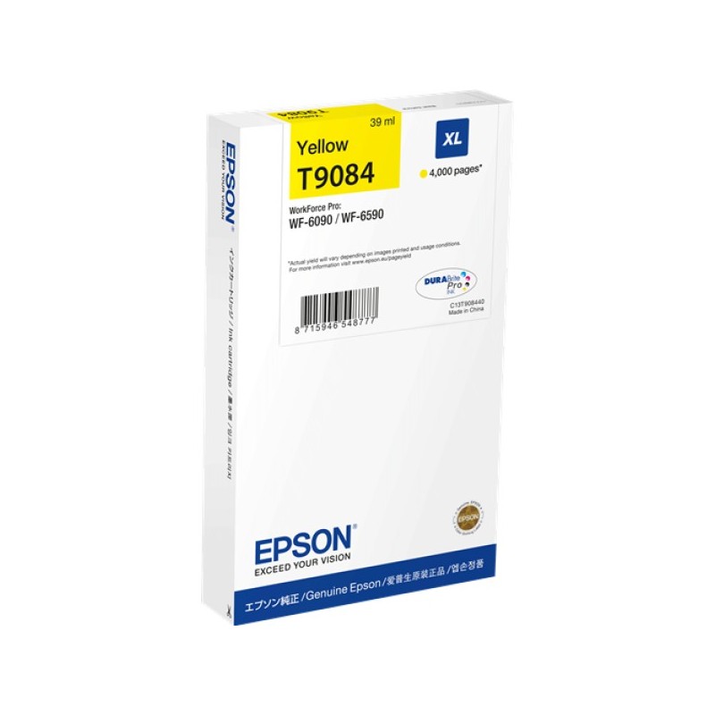 ORIGINAL Epson Cartuccia d'inchiostro giallo C13T90844N T9084 XL ~4000 Seiten 39ml
