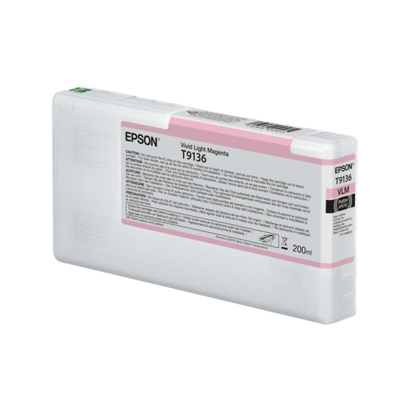ORIGINAL Epson Cartuccia d'inchiostro magenta (chiaro) C13T91360N T9136 200ml