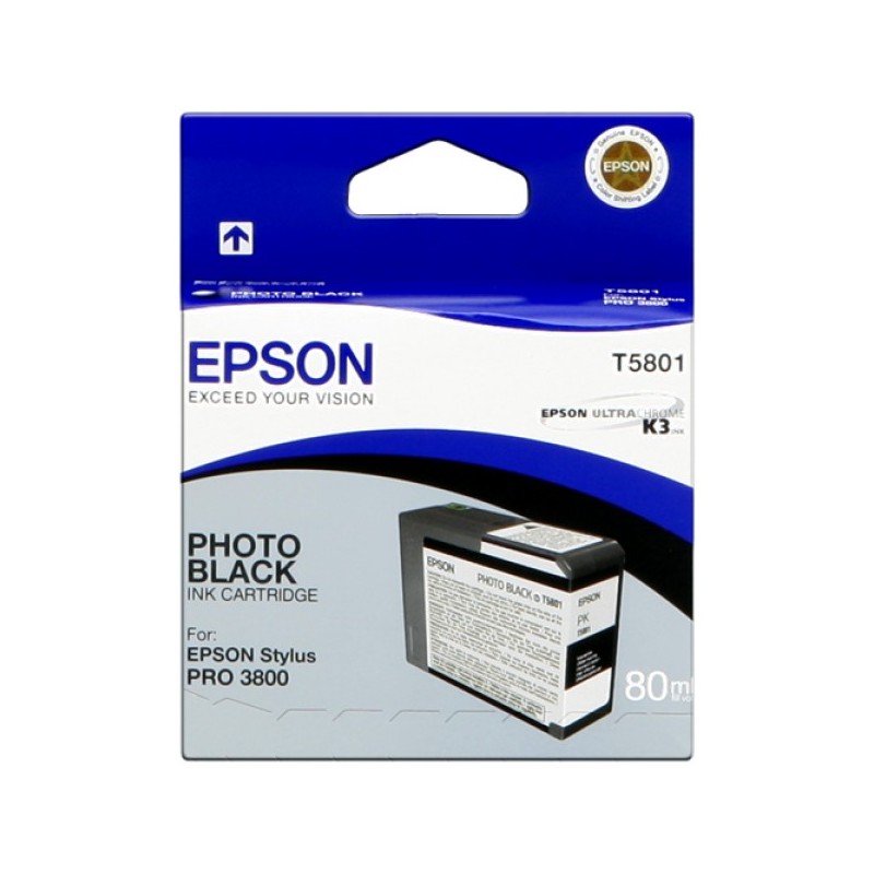 ORIGINAL Epson Cartuccia d'inchiostro Nero (Foto) C13T580100 T5801 80ml