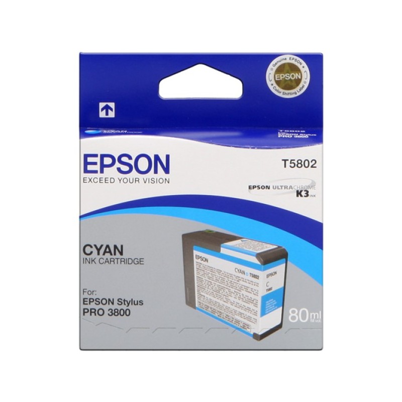 ORIGINAL Epson Cartuccia d'inchiostro ciano C13T580200 T5802 80ml