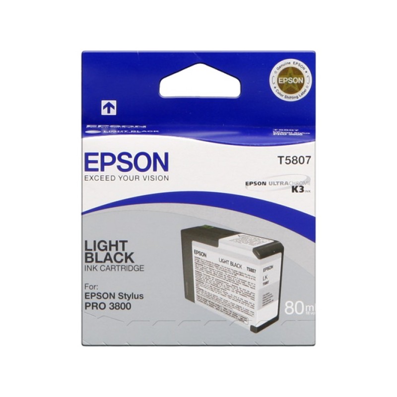 ORIGINAL Epson Cartuccia d'inchiostro lightblack C13T580700 T5807 80ml