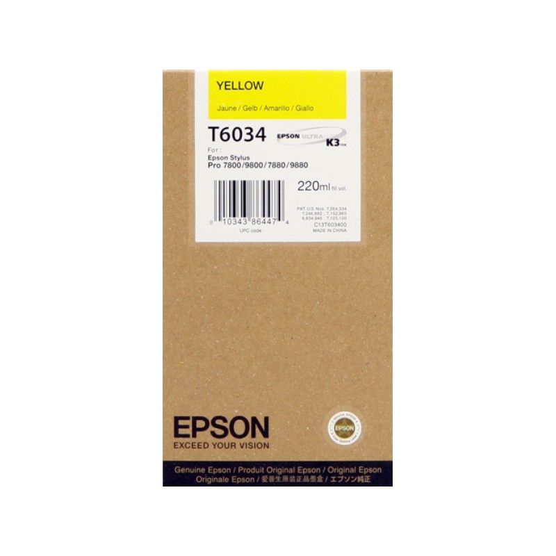 ORIGINAL Epson Cartuccia d'inchiostro giallo C13T603400 T6034 220ml