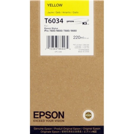 ORIGINAL Epson Cartuccia d'inchiostro giallo C13T603400 T6034 220ml