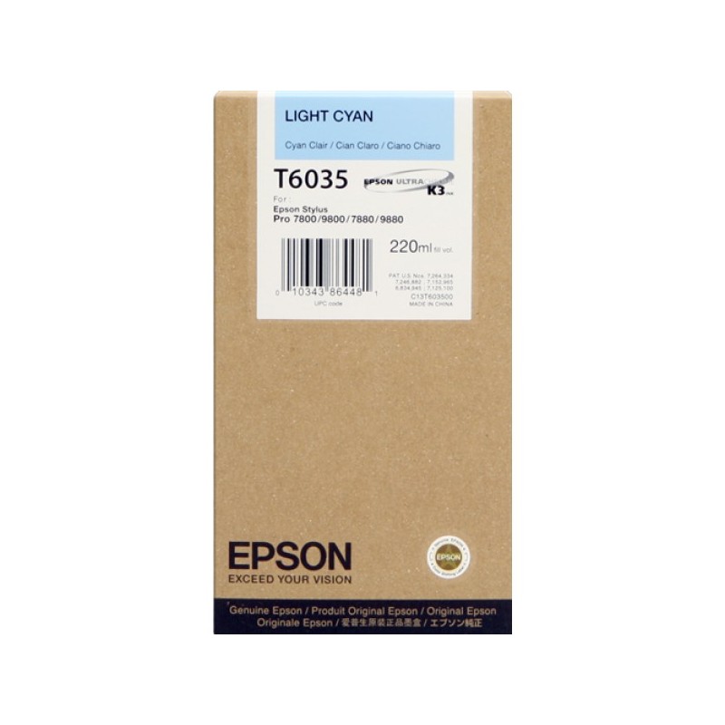 ORIGINAL Epson Cartuccia d'inchiostro ciano (chiaro) C13T603500 T6035 220ml