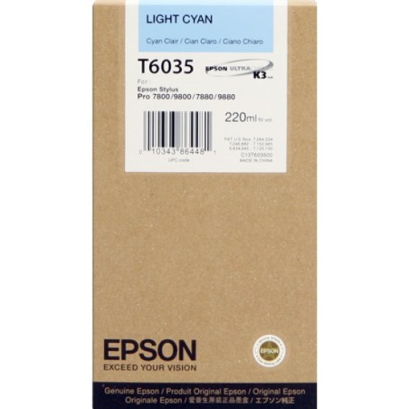 ORIGINAL Epson Cartuccia d'inchiostro ciano (chiaro) C13T603500 T6035 220ml