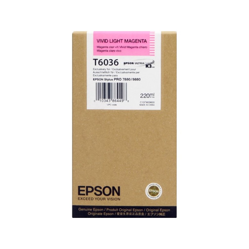ORIGINAL Epson Cartuccia d'inchiostro magenta (chiaro) C13T603600 T6036 220ml