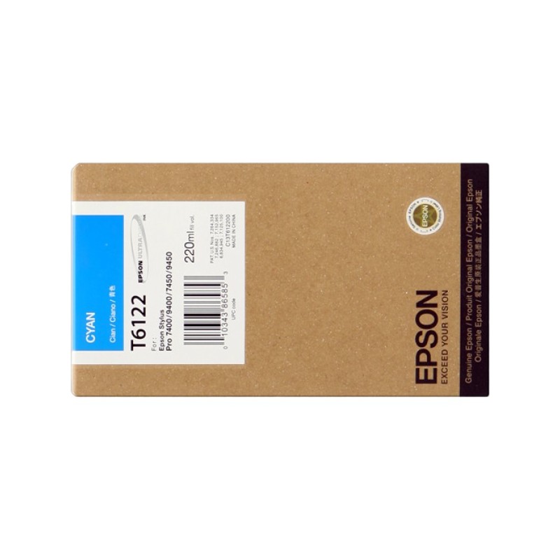ORIGINAL Epson Cartuccia d'inchiostro ciano C13T612200 T6122 220ml