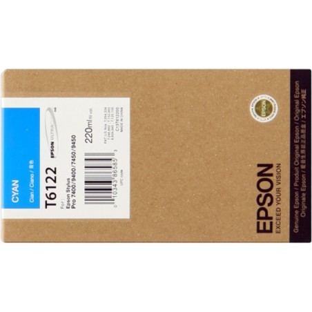 ORIGINAL Epson Cartuccia d'inchiostro ciano C13T612200 T6122 220ml