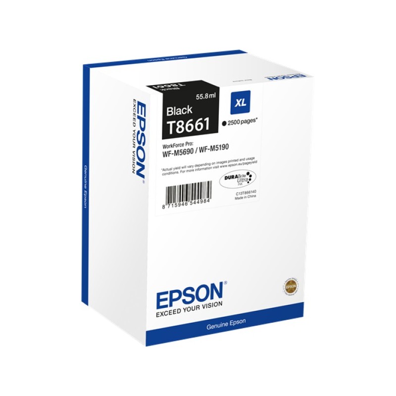 ORIGINAL Epson Cartuccia d'inchiostro nero C13T866140 T8661 XL ~2500 Seiten 55,8ml XL