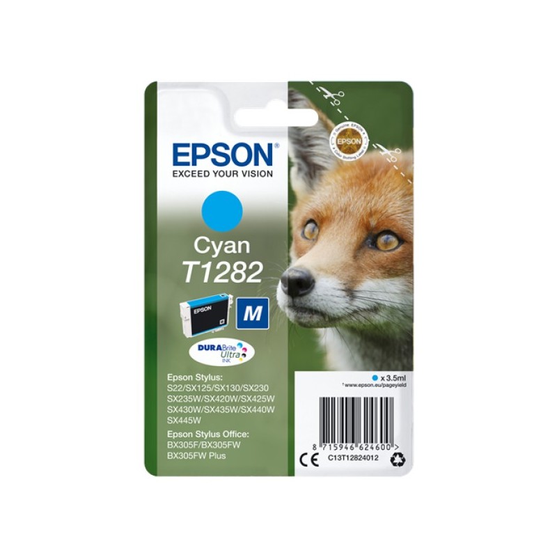 ORIGINAL Epson Cartuccia d'inchiostro ciano C13T12824012 T1282 ~175 Seiten 3,5ml