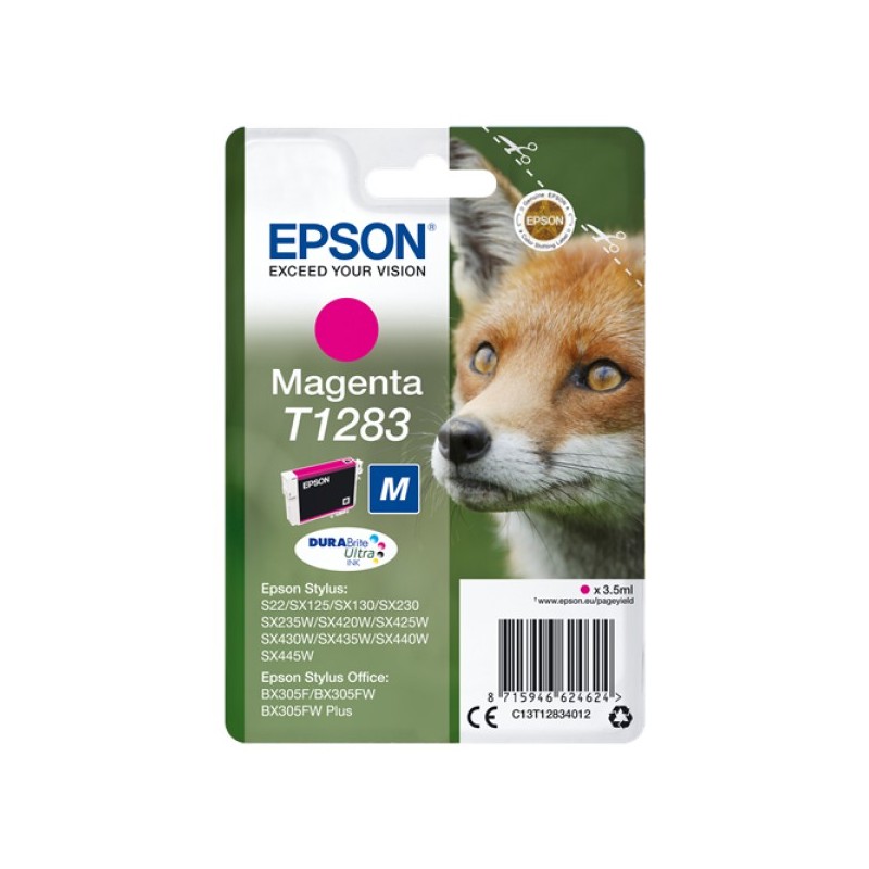 ORIGINAL Epson Cartuccia d'inchiostro magenta C13T12834012 T1283 ~140 Seiten 3,5ml