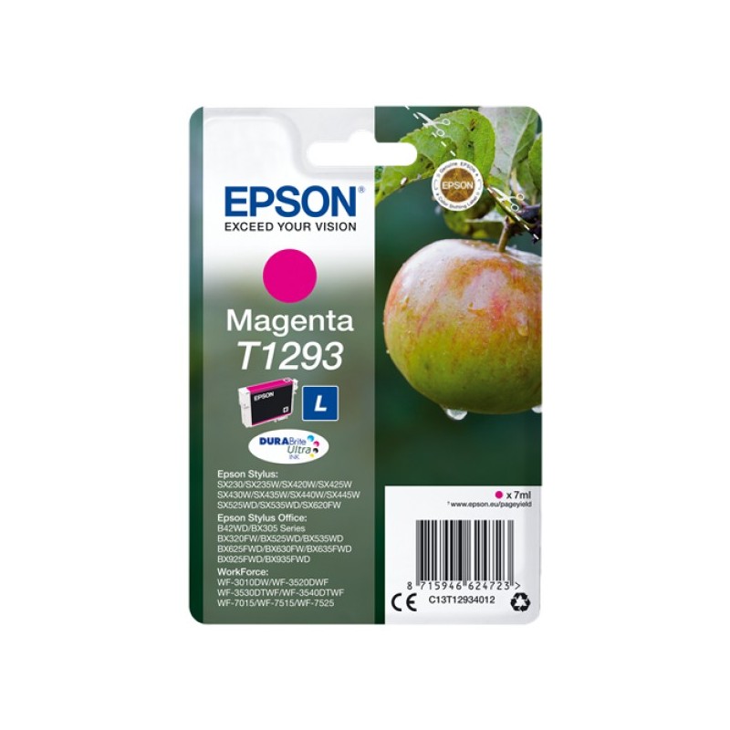 ORIGINAL Epson Cartuccia d'inchiostro magenta C13T12934012 T1293 ~470 Seiten 7ml