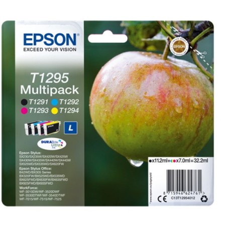 ORIGINAL Epson Multipack nero / ciano / magenta / giallo C13T12954012 T1295 4 cartucce d'inchiostro: T1291 + T1292 + T1293 + T12