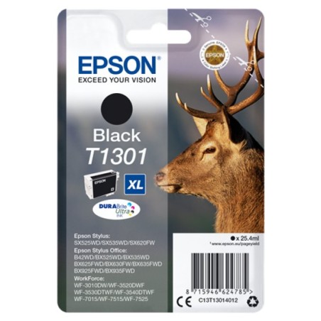 ORIGINAL Epson Cartuccia d'inchiostro nero C13T13014012 T1301 XL ~945 Seiten 25,4ml