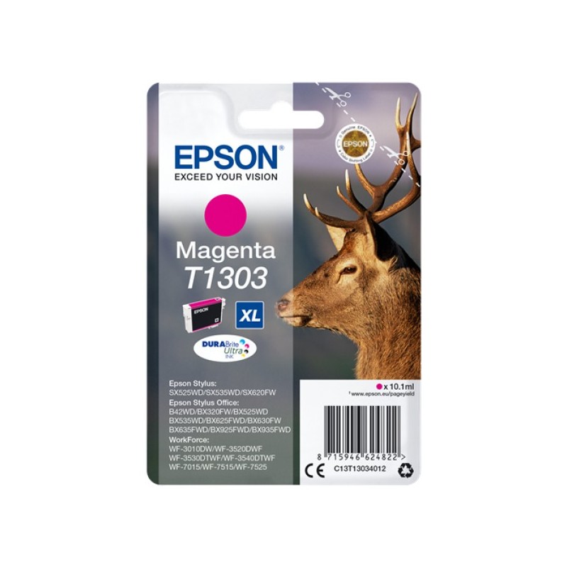 ORIGINAL Epson Cartuccia d'inchiostro magenta C13T13034012 T1303 XL ~755 Seiten 10,1ml