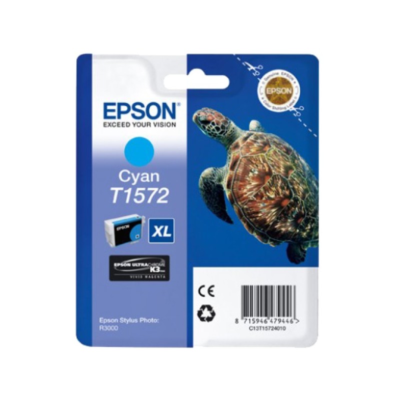 ORIGINAL Epson Cartuccia d'inchiostro ciano C13T15724010 T1572 XL ~2300 Seiten 25,9ml