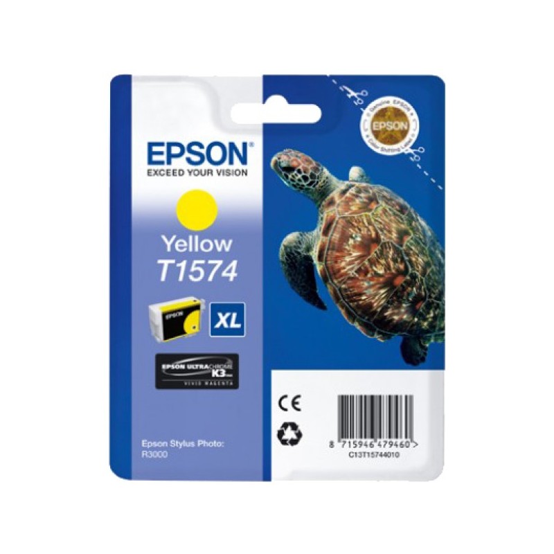 ORIGINAL Epson Cartuccia d'inchiostro giallo C13T15744010 T1574 XL ~2300 Seiten 25,9ml
