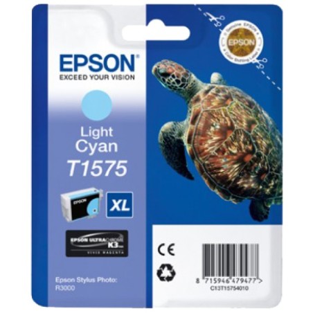 ORIGINAL Epson Cartuccia d'inchiostro ciano (chiaro) C13T15754010 T1575 XL ~2300 Seiten 25,9ml