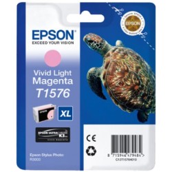 ORIGINAL Epson Cartuccia d'inchiostro magenta (chiaro) C13T15764010 T1576 XL ~2300 Seiten 25,9ml